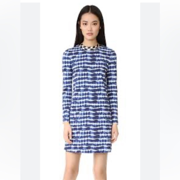 Tory Burch Hollie Tie Dye Striped Long Sleeve Cotton Dress Shift Dress S - Picture 2 of 14